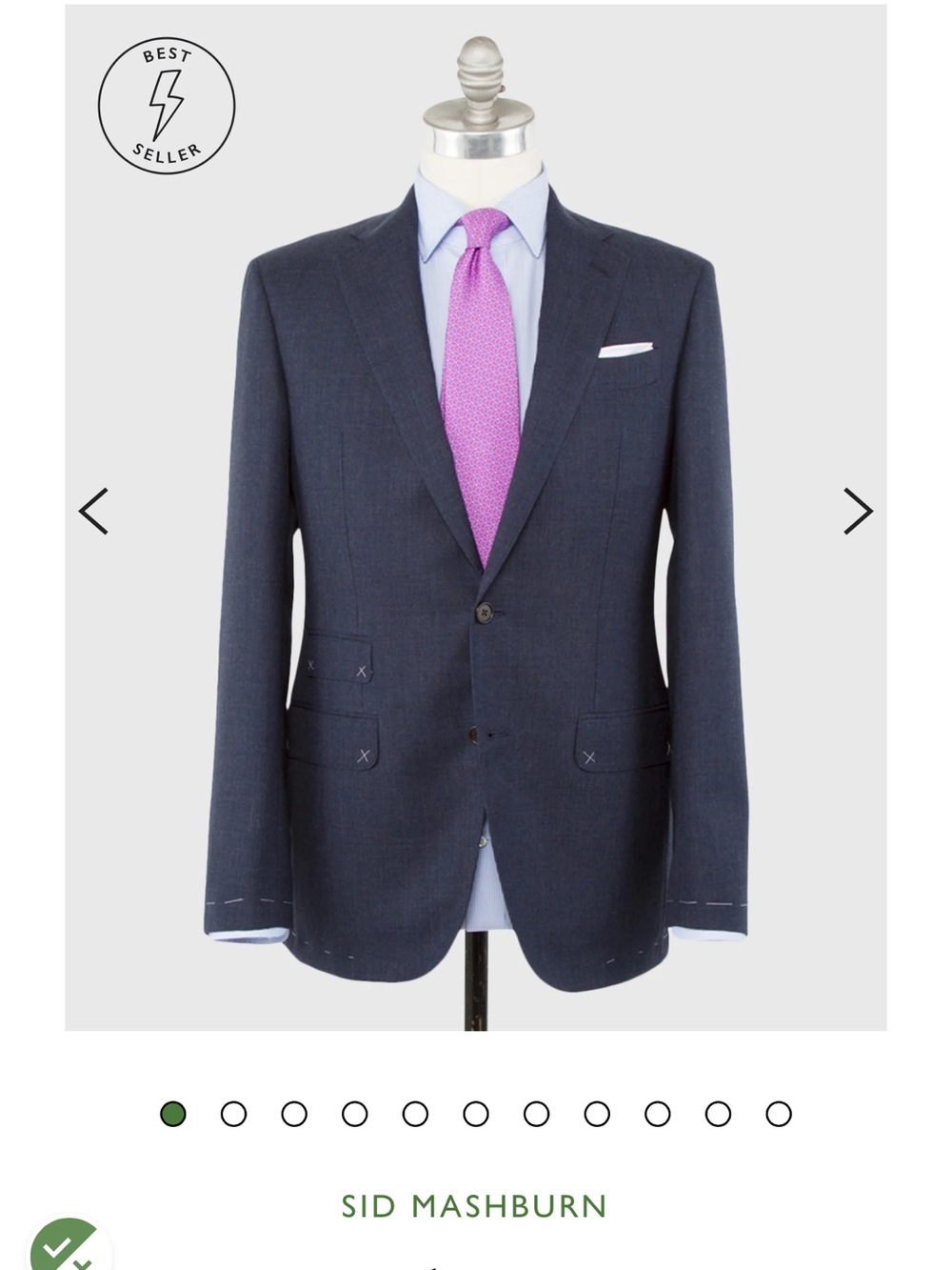 Sid Mashburn Air Force Blue Wool Suit Jacket and Pants
